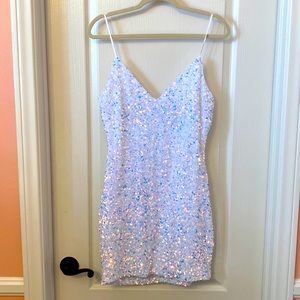 Iridescent Sequined Mini Dress size L
